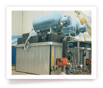 Fase di montaggio di un gruppo per produzione di vapore a calore indiretto composto da due PT 3000 E  e due 